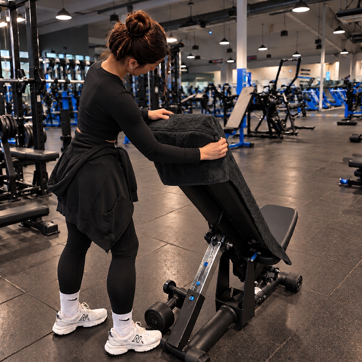 Serviette de Sport Anti-Chute avec Poche Zippée