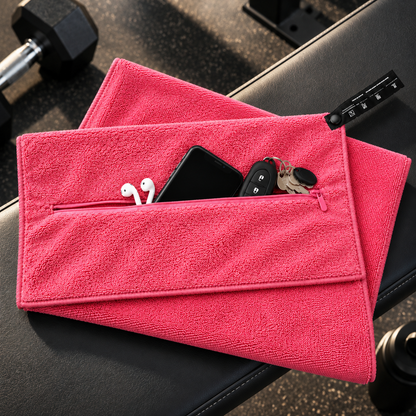 Serviette de Sport Anti-Chute avec Poche Zippée