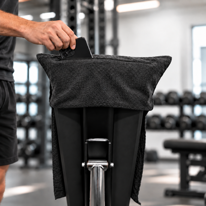 Serviette de Sport Anti-Chute avec Poche Zippée