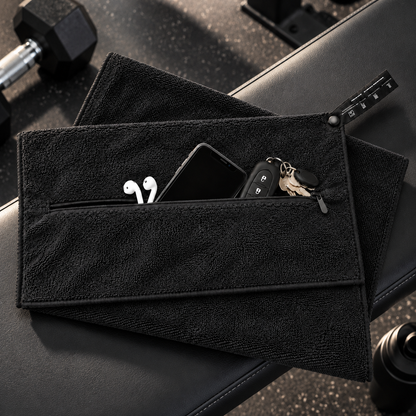 Serviette de Sport Anti-Chute avec Poche Zippée