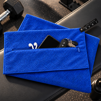Serviette de Sport Anti-Chute avec Poche Zippée